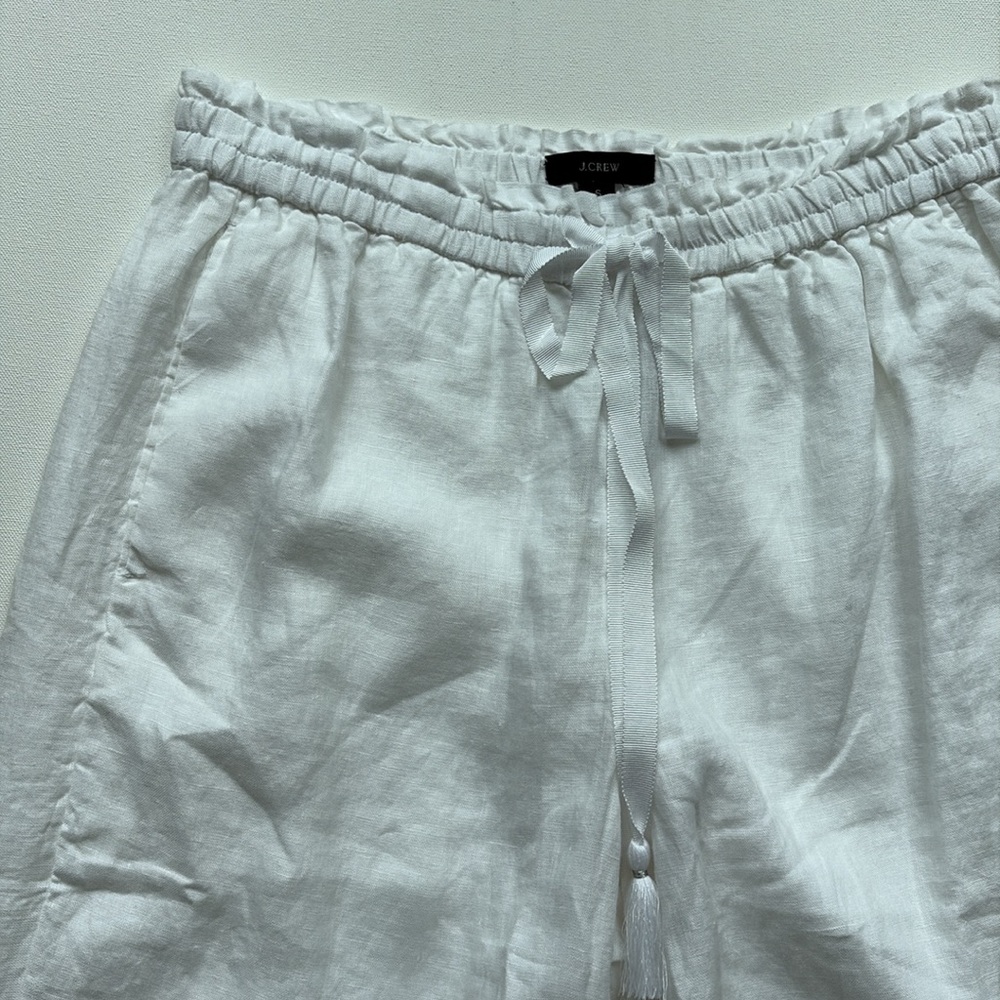 J.Crew Drawstring Linen Pant- NWT- White- Size SMALL - Picture 4 of 8